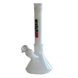 10″ White Glass Bong-GRAV Glass Water Pipe-Downstem & Male Herb Slide